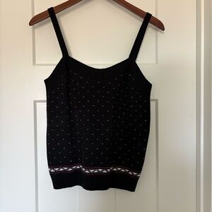 Anthropologie Maeve Black Fair Isle Sweater Tank Medium NWT